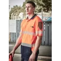 Mens Hi Vis Flux Segmented Tape Short Sleeve Polo
