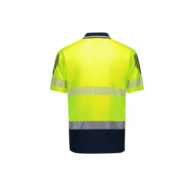 Mens Hi Vis Flux Segmented Tape Short Sleeve Polo