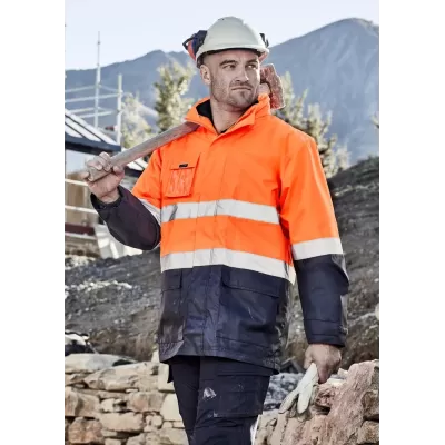 Mens Hi Vis Basic 4 In 1 Waterproof Jacket