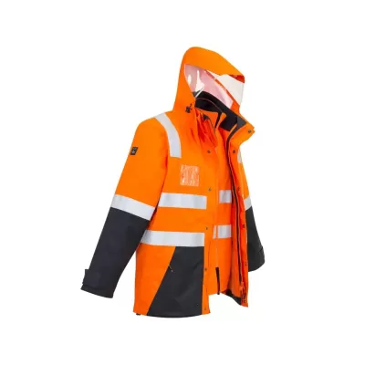 Mens Hi Vis 4 In 1 Waterproof Jacket