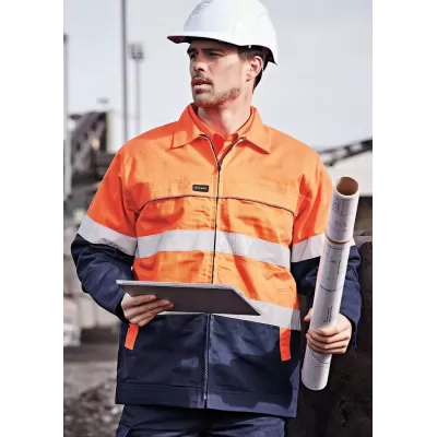 Mens Hi Vis Cotton Drill Jacket