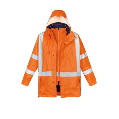 Mens Hi Vis X Back 4 In 1 Waterproof Jacket