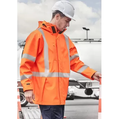 Mens Hi Vis X Back Heavy Duty Waterproof Jacket