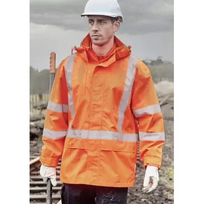 Mens Hi Vis X Back Ultralite Waterproof Jacket