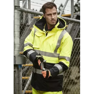 Mens Orange Flame Arc Rated Antistatic Waterproof Jacket