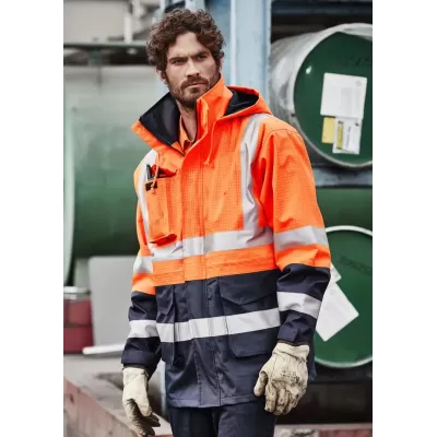 Mens Orange Flame Arc Rated Antistatic Waterproof Jacket