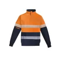 Mens Orange Flame Hi Vis 1/4 Zip Pullover - Hoop Taped