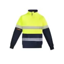 Mens Orange Flame Hi Vis 1/4 Zip Pullover - Hoop Taped