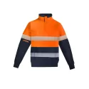Mens Orange Flame Hi Vis 1/4 Zip Pullover - Hoop Taped