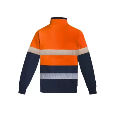 Mens Orange Flame Hi Vis 1/4 Zip Pullover - Hoop Taped