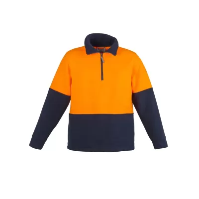 Unisex Hi Vis 1/2 Zip Polar Fleece Pullover