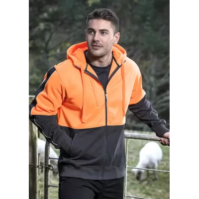 Unisex Hi Vis Full Zip Hoodie