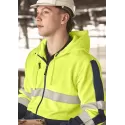 Unisex Hi Vis Full Zip Stretch Taped Hoodie