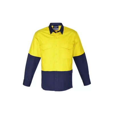 Mens Rugged Cooling Hi Vis Long Sleeve Shirt