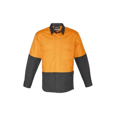 Mens Rugged Cooling Hi Vis Long Sleeve Shirt