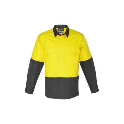 Mens Rugged Cooling Hi Vis Long Sleeve Shirt
