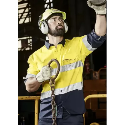 Mens Rugged Cooling Hi Vis Taped Long Sleeve Shirt