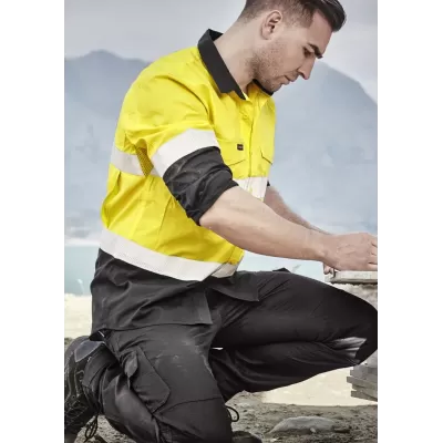 Mens Rugged Cooling Hi Vis Taped Long Sleeve Shirt