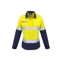 Womens FR Closed Front Hooped Taped Spliced Shirt