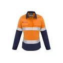 Womens FR Closed Front Hooped Taped Spliced Shirt