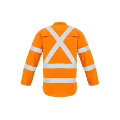 Mens Red Flame Hi Vis X Back Shirt