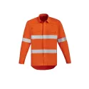 Mens Orange Flame Hi Vis Open Front Shirt - Hoop Taped