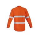 Mens Orange Flame Hi Vis Open Front Shirt - Hoop Taped