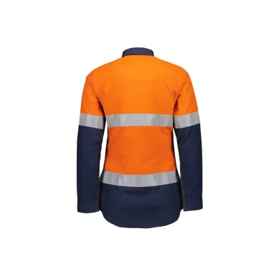 Womens Orange Flame Lightweight Ripstop Taped Shirt