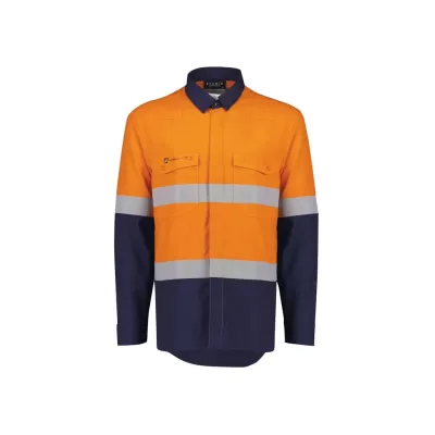 Mens Orange Flame Lightweight Ripstop Shirt - Hoop Taped