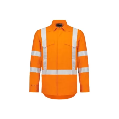 Mens Orange Flame Lightweight Ripstop X Back Taped Shirt