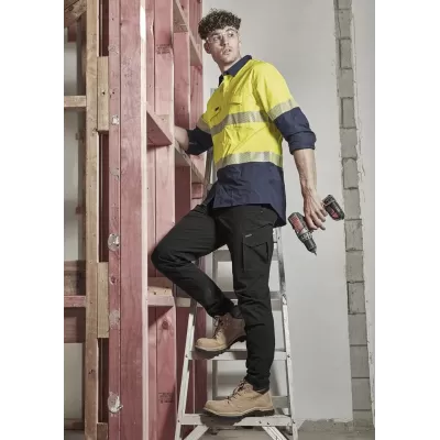Mens Rugged Cooling Hi Vis Segmented Tape Long Sleeve Shirt