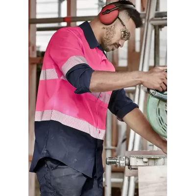 Mens Hi Vis Outdoor Segmented Tape Long Sleeve Shirt