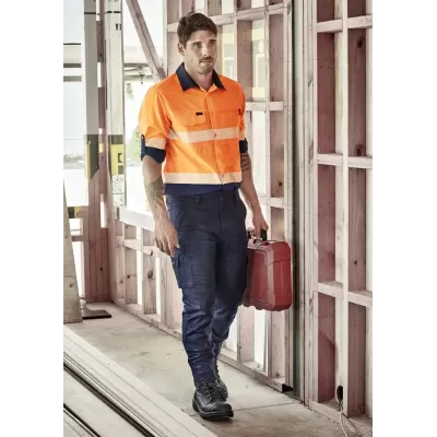 Mens Hi Vis Outdoor Segmented Tape Long Sleeve Shirt