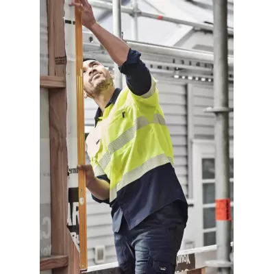 Mens Hi Vis Outdoor Segmented Tape Long Sleeve Shirt