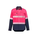 Mens Hi Vis Outdoor Segmented Tape Long Sleeve Shirt