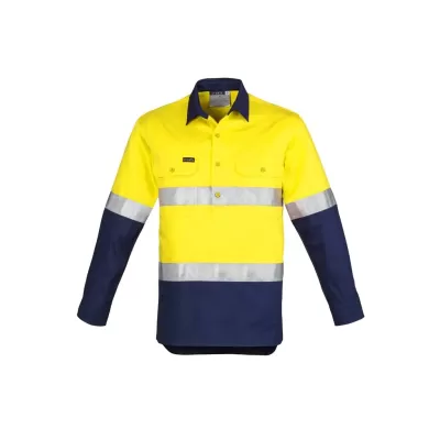 Mens Closed Front Long Sleeve Shirt - Hoop Taped