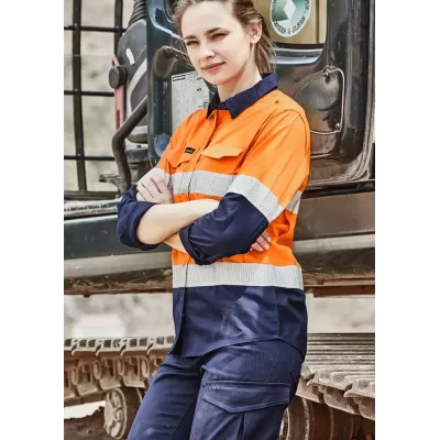Womens Rugged Cooling Hi Vis Taped Long Sleeve Shirt