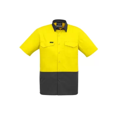 Mens Rugged Cooling Hi Vis Short Sleeve Shirt