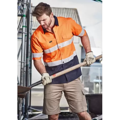 Mens Rugged Cooling Hi Vis Taped Short Sleeve Shirt