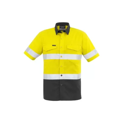 Mens Rugged Cooling Hi Vis Taped Short Sleeve Shirt
