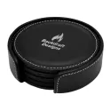 Vibe 4 Piece Leather Coaster Set
