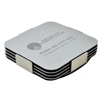 Strata 4 Piece Stainless Steel Coaster Set