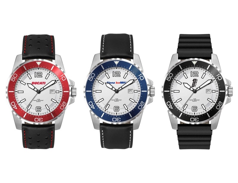 Sports Watch with White Dial and Leather or Silicone Strap