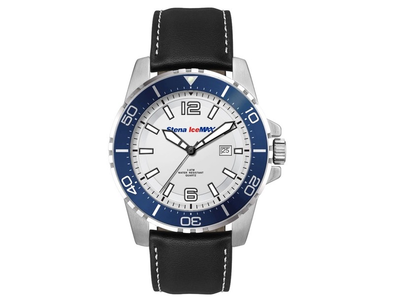 Sports Watch with White Dial and Leather or Silicone Strap