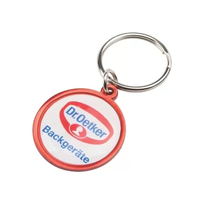 Rainbow 30mm Round Aluminium Keyring