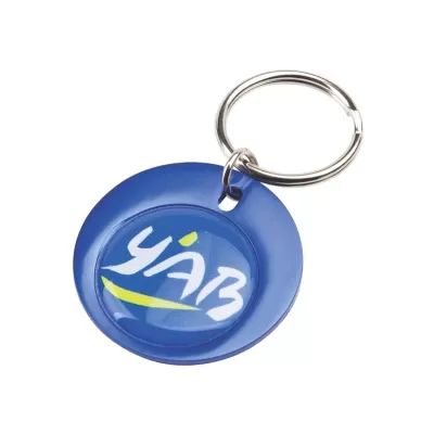 Rainbow 37mm Round Aluminium Keyring