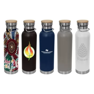 Valley 650ml Bamboo Lid Stainless Steel Vacuum Drink Bottle