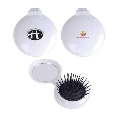 Compact Pop Up Mirror Set Brush