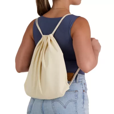 Drawstring Library Calico Backpack