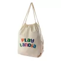 Drawstring Library Calico Backpack